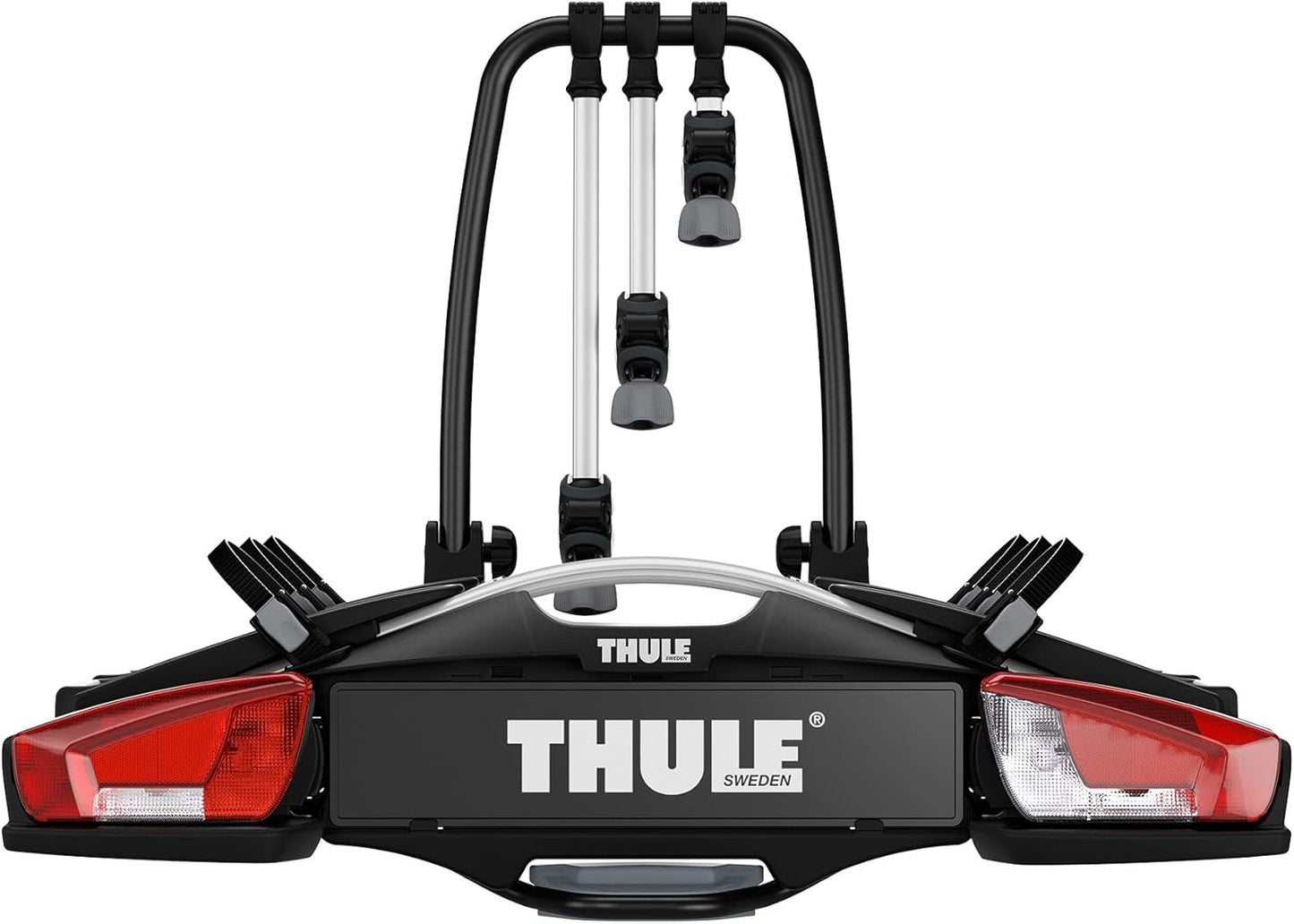 Thule VeloCompact Fahrradträger für Anhängerkupplung 3 Fahrräder, Black/Aluminium