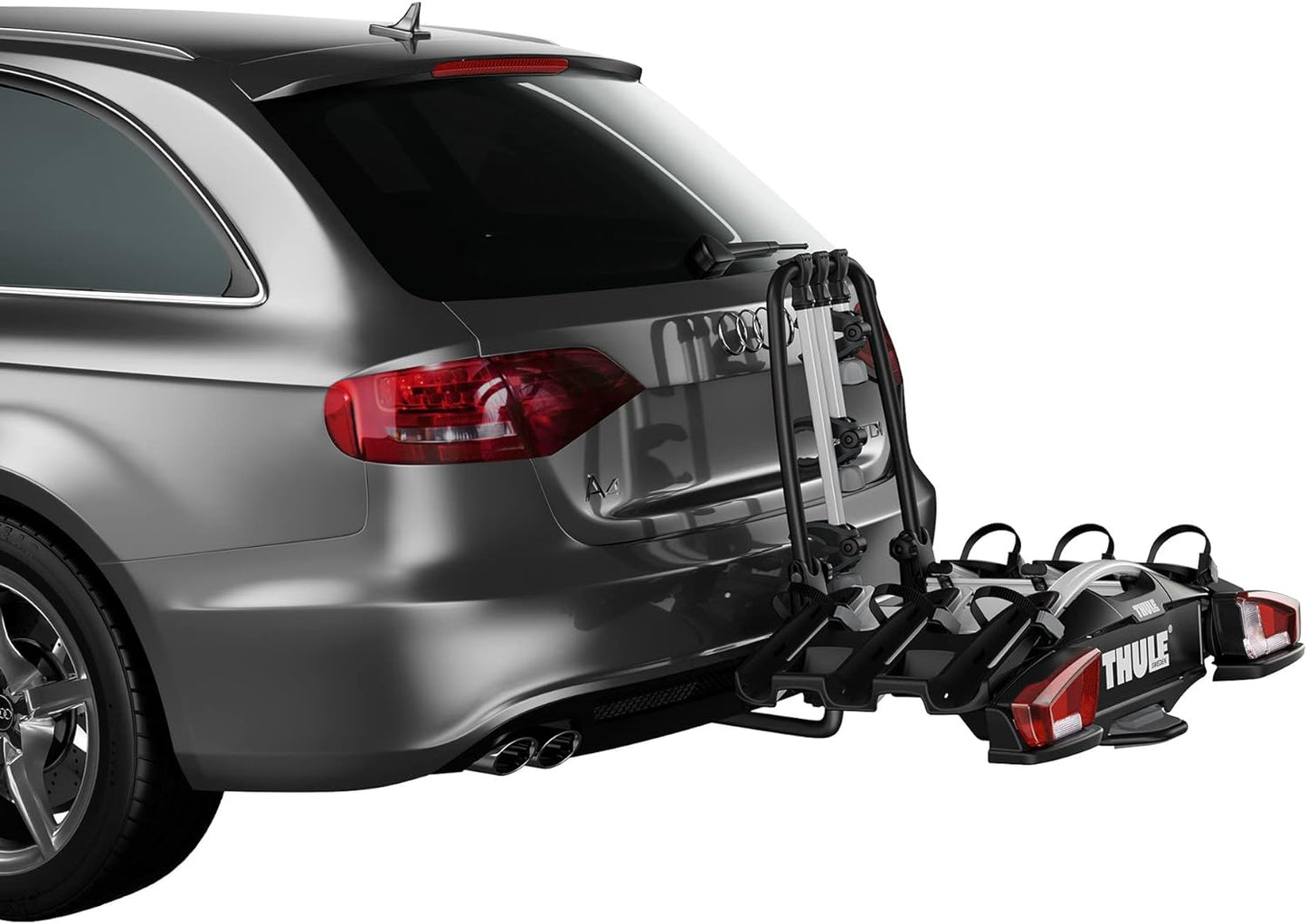 Thule VeloCompact Fahrradträger für Anhängerkupplung 3 Fahrräder, Black/Aluminium