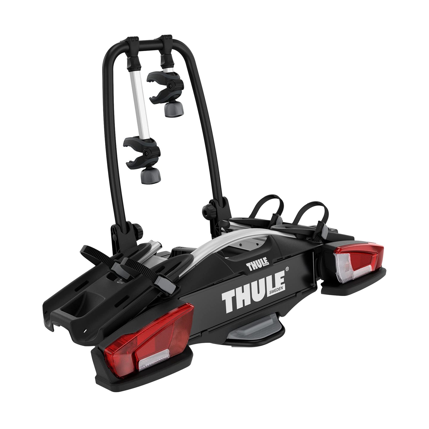 Thule VeloCompact Fahrradträger für Anhängerkupplung 3 Fahrräder, Black/Aluminium