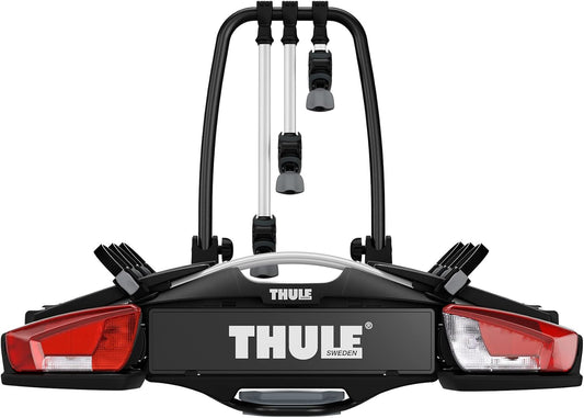 Thule VeloCompact Fahrradträger für Anhängerkupplung 3 Fahrräder, Black/Aluminium