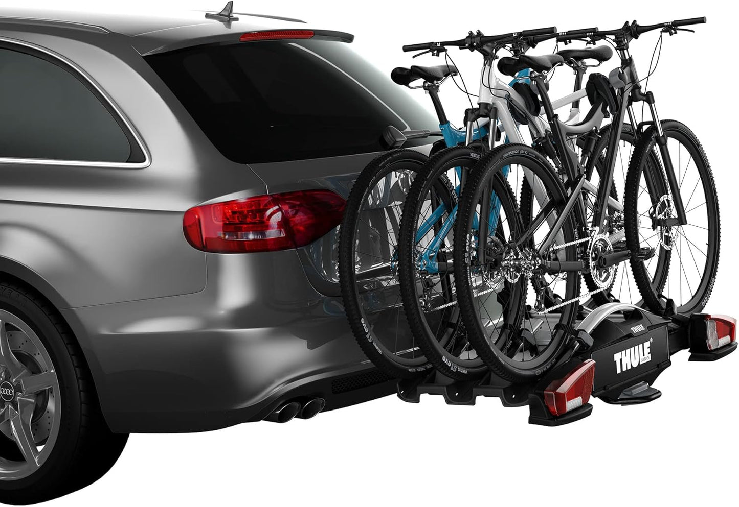 Thule VeloCompact Fahrradträger für Anhängerkupplung 3 Fahrräder, Black/Aluminium