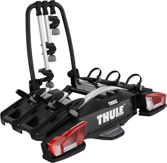 Thule VeloCompact Fahrradträger für Anhängerkupplung 3 Fahrräder, Black/Aluminium